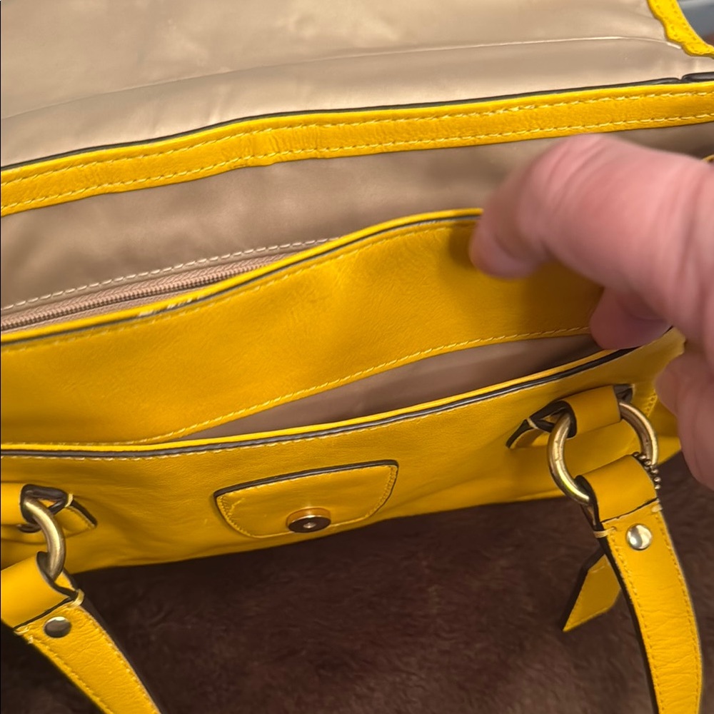 Yellow Leather Handbag - Picture 4 of 5